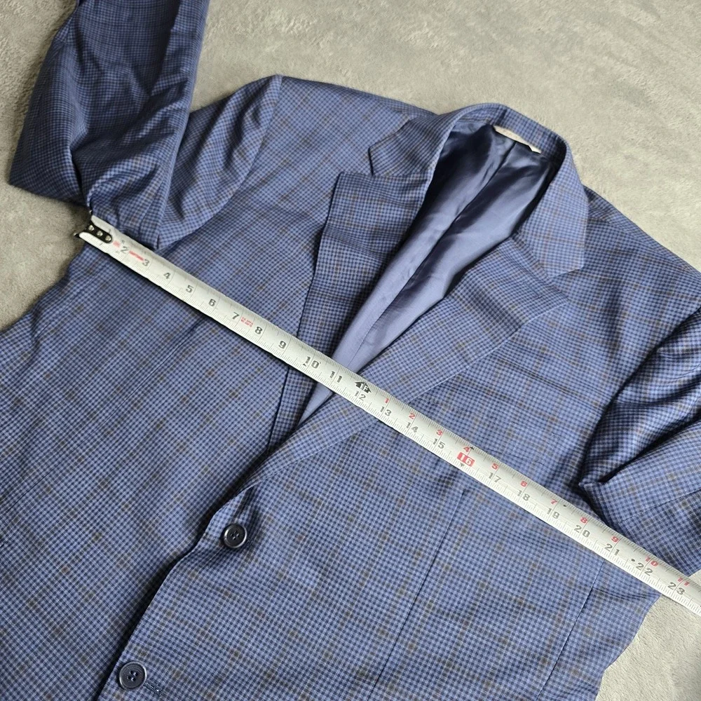 Canali 1934 Blazer Sportscoat Mens 46R Blue Plaid Italian Wool 2-Button
